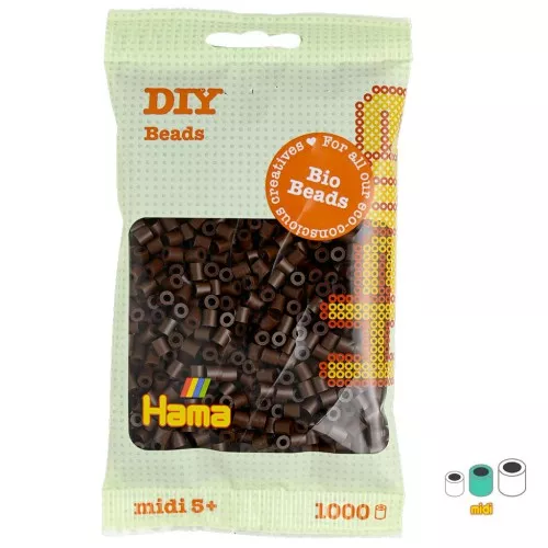 5mm Hama Bio ironing beads - MIDI - Brown (n°12) x1000