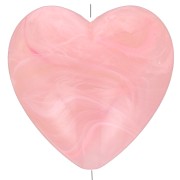 17x18 mm opaque resin heart bead - marble Rose x1|raw }}