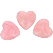 17x18 mm opaque resin heart bead - marble Rose x1