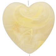 17x18 mm opaque resin heart bead -  Light yellow marbled x1|raw }}