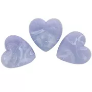 17x18 mm opaque resin heart bead - Marbled glacier grey  x1