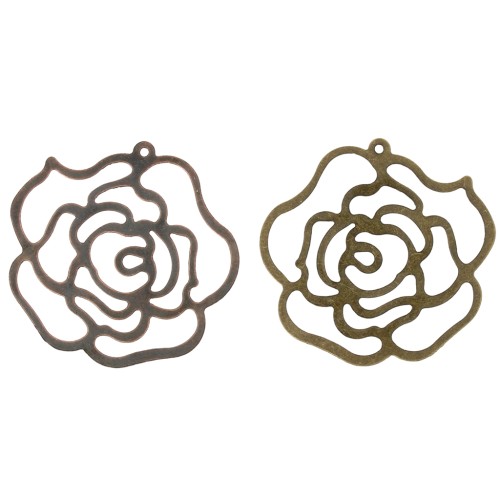 Cadeau - Pendentif léger rose 32 mm - Finition aléatoire x1