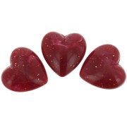 17x18 mm opaque resin heart bead -  Dark red marbled x1