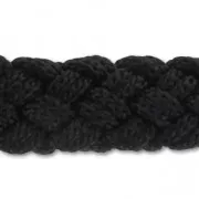 Braided cord 15x10mm black x3m
