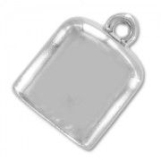 Square CCB terminator for 16mm cord rhodium tone x1|raw }}