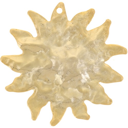 31mm Hammered sun pendant - Fine Gold Plated x1