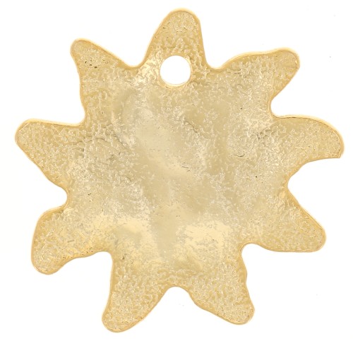16mm Hammered sun charm - Fine Gold Plated x1