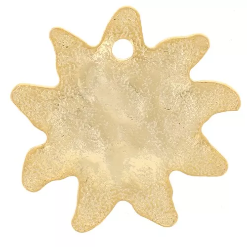 16mm Hammered sun charm - Fine Gold Plated x1