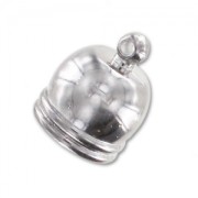 CCB terminator for 12mm cord 12mm rhodium tone x1|raw }}