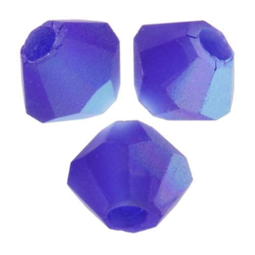 3mm Beads Preciosa - Rondelle Bead - Cobalt Blue AB Matt x30