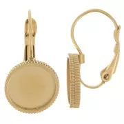 22mm 316L stainless steel leverback earrings for 10mm cabochon - Gold x2
