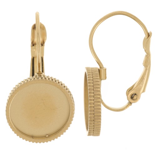 21 mm Earring Posts for 10 mm Cabochons - Gold-Plated 304 Stainless Steel (2-Pack)