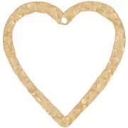 27x26mm 316L stainless steel Hammered hollow heart pendants - Gold x2
