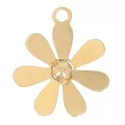 9mm 316L stainless steel Flower charm - Gold x1