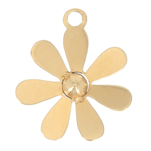 9mm 316L stainless steel Flower charm - Gold x1