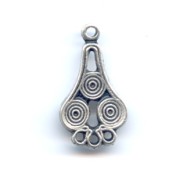 Earring ethnic spacers 22mm Old silver tone x2|raw }}