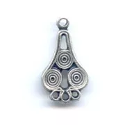 Earring ethnic spacers 22mm Old silver tone x2