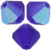 4mm Preciosa - Rondelle Bead - Cobalt Blue AB Matt x30|raw }}