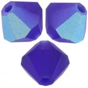 4mm Preciosa - Rondelle Bead - Cobalt Blue AB Matt x30
