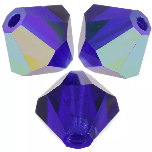 4mm Preciosa - Rondelle Bead - Cobalt Blue AB x30