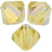5mm Preciosa Bicone Beads - Rondelle Bead - Acid Yellow AB x12|raw }}