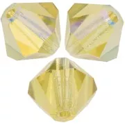 5mm Preciosa Bicone Beads - Rondelle Bead - Acid Yellow AB x12