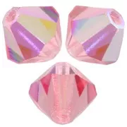 5mm Preciosa Bicone Beads - Rondelle Bead - Rose Peach AB x12