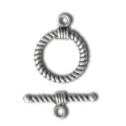 Spiral shaped toggle clasp 16mm Antique silver tone x1