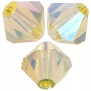 5mm Preciosa Bicone Beads - Rondelle Bead - Acid Yellow AB 2X x12