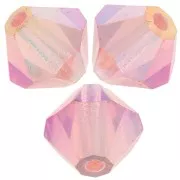 5mm Preciosa Bicone Beads - Rondelle Bead - Rose Peach AB 2X x12