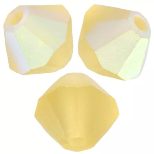 5mm Preciosa Bicone Beads - Rondelle Bead - Acid Yellow AB Matt x12