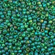 Miyuki Seed beads 15/0 156FR - Mat Tr Dark Emerald AB x8g|raw }}