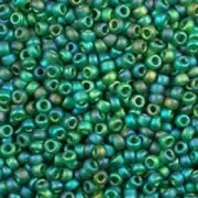 Miyuki Seed beads 15/0 156FR - Mat Tr Dark Emerald AB x8g