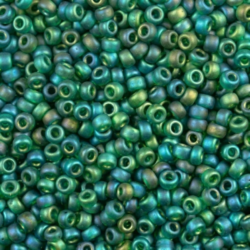 Miyuki Seed beads 15/0 156FR - Mat Tr Dark Emerald AB x8g