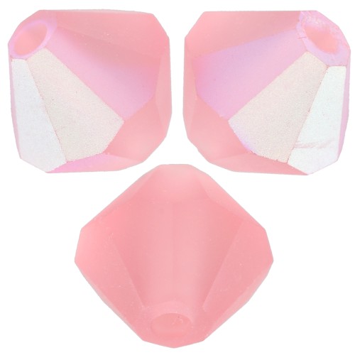 5mm Preciosa Bicone Beads - Rondelle Bead - Rose Peach AB Matt x12