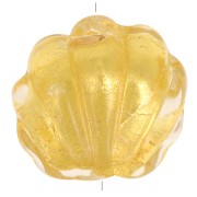 15mm Murano shell bead - crystal and gold leaf x1|raw }}