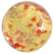 10mm Round Murano bead - Mottled red and gold leaf x1|raw }}