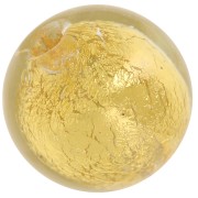 8mm Round Murano bead - Crystal and gold leaf x1|raw }}