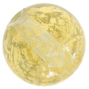 8mm Round Murano bead - Galaxy - Crystal and gold leaf x1