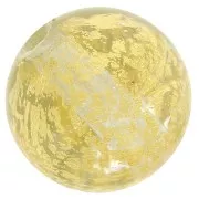 8mm Round Murano bead - Galaxy - Crystal and gold leaf x1