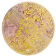 8mm Round Murano bead - Galaxy - Light Amethyst and gold leaf x1