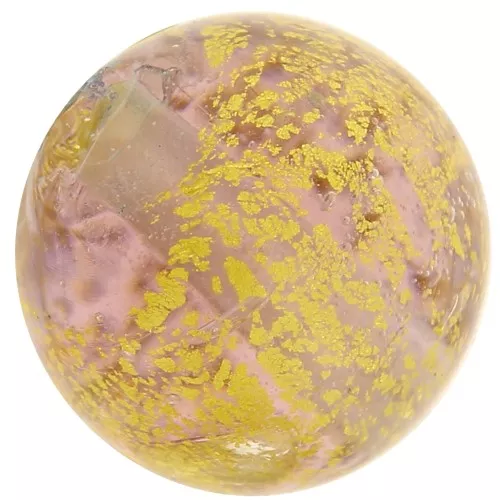 8mm Round Murano bead - Galaxy - Light Amethyst and gold leaf x1