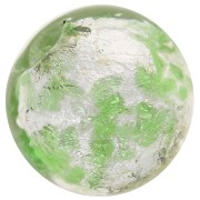 8mm Round Murano bead - Mottled Emerald and silver leaf x1|raw }}