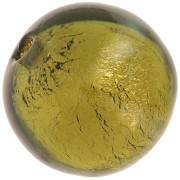 6mm Round Murano bead - Dark Diamond and gold leaf x1|raw }}