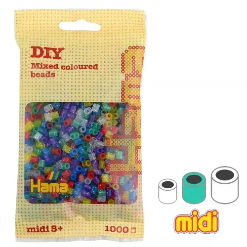 Assortment of Hama Multi beads Transparent glitter (n°54) x1000