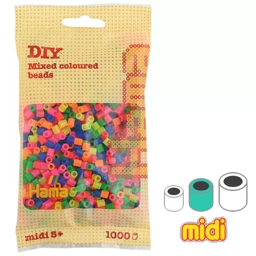 Assortment of Hama Multi beads Fluorescent (n°51) x1000