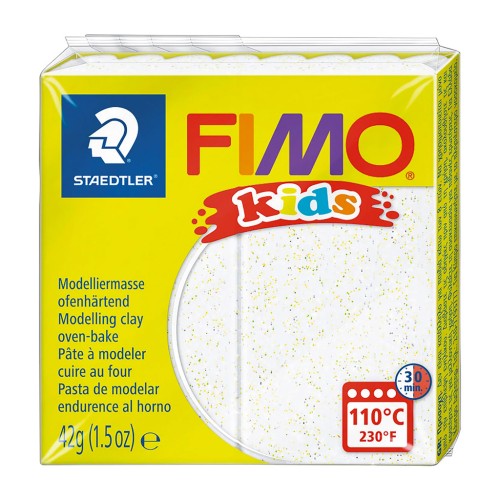 Polymer Clay Fimo Kids 42gr glitter white (n°52)