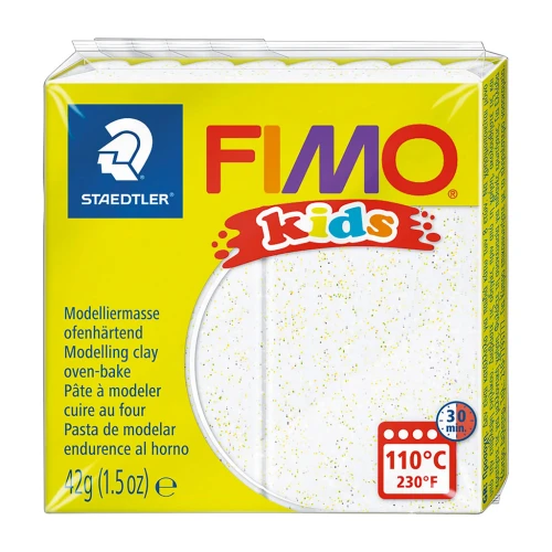 Polymer Clay Fimo Kids 42gr glitter white (n°52)