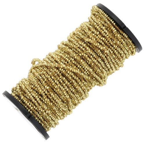 1.3mm Metallic thread Small Facets Kreinik for embroidery - Gold (002) x2.5m