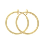 20mm Mini hoop clips - For non-pierced ears - Gold Tone x2